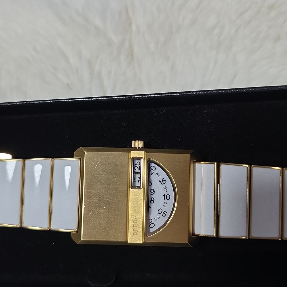 Breda Gold and White Women's Pulse Watch